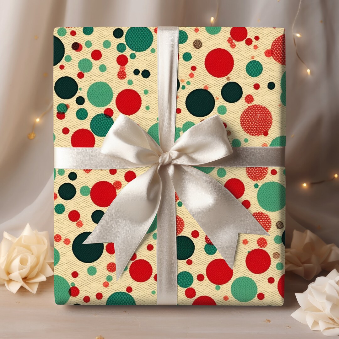 Gift Wrap Papers Christmas Wrapping Paper Christmas Polka Etsy