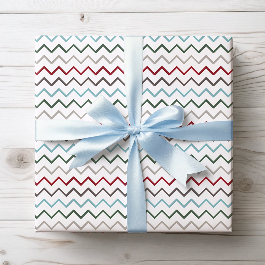Gift Wrapping Paper Wrapping Paper Zigzag Gift Wrap Etsy