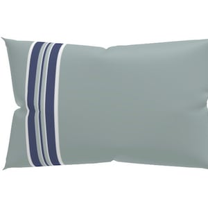 Spring Collection Premium Pillow - Sage Green with Navy Stripe