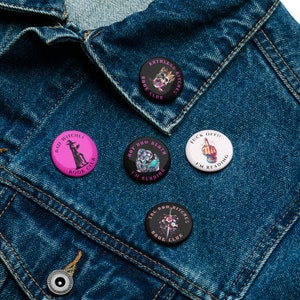 Book Pinback Button Set-Bad Witches Book Club Pins-Not Now Death I&#39;m Reading-Fuck Off I&#39;m Reading-Book Pins-Bookish Merch-Booktok Merch-Smut