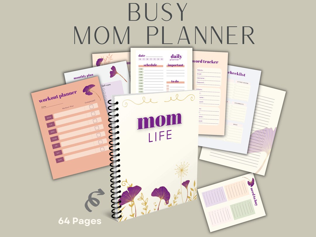 Busy Mom Digital Planner | Printable | Digital Download - Etsy