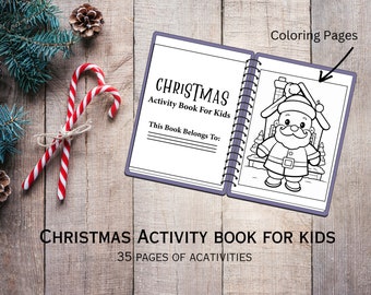 Christmas Printable Kids Coloring and Activity Book