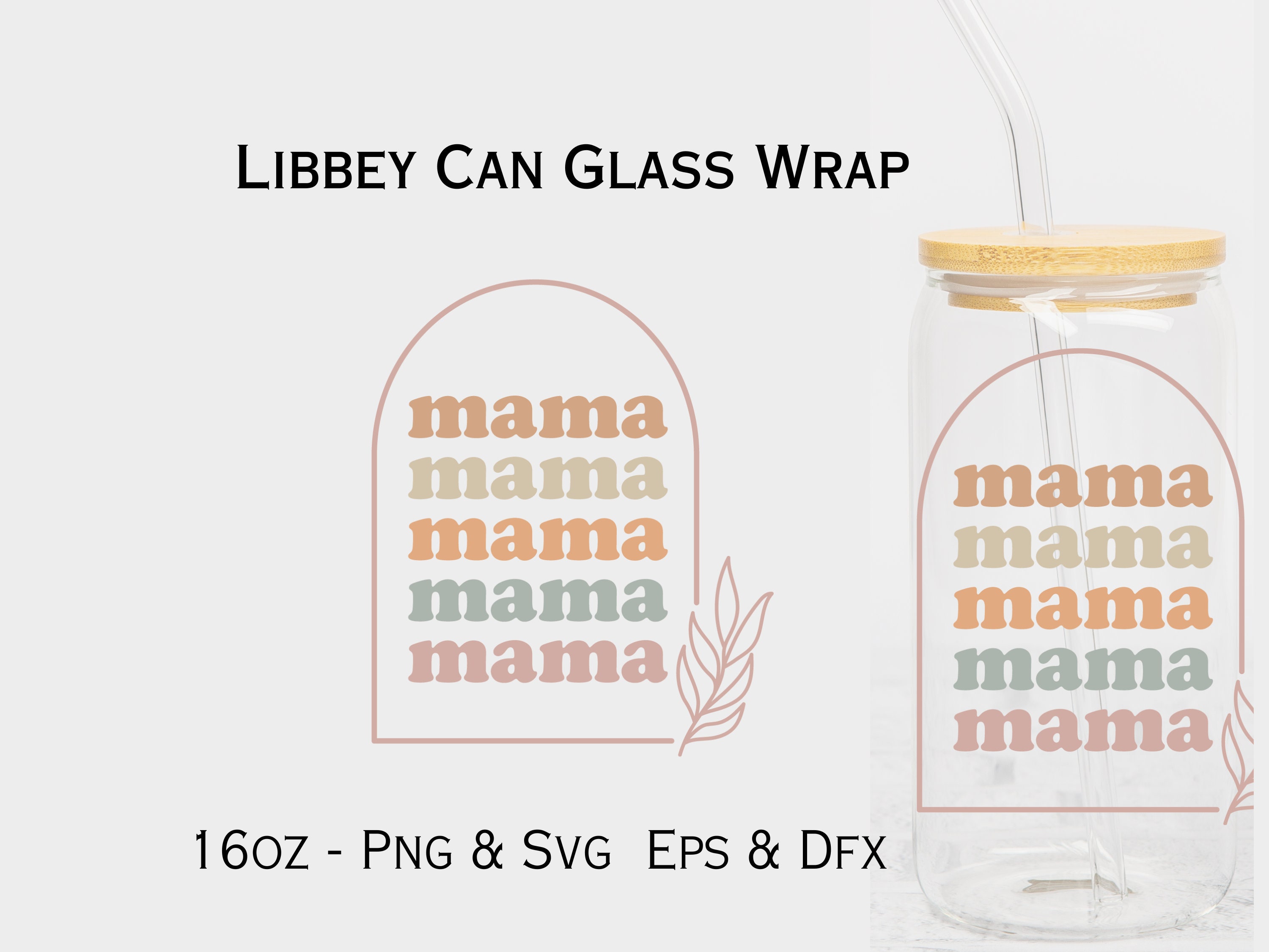 Mama Boho 16oz Libbey Glass Can Wrap SVG & PNG - Etsy