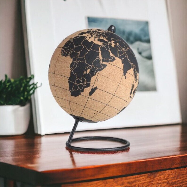 Globe Cork Board for Geography Decor Pin Board World Map for Pinning