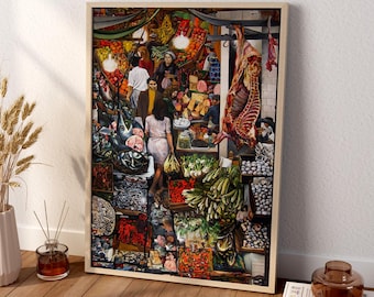 Renata Guttason Market Painting Print | Colorful Food Market Kitchen Wall Art