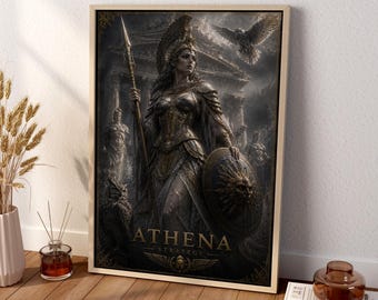 Athena Wall Art, Greek Goddess Canvas Print, Mythology Decor