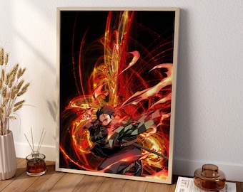 Anime Canvas Wall Art, Tanjiro Kamado Poster, Demon Slayer Wall Art, Anime Poster, Anime Wall Decor, Gift For Anime Lovers, Anime Art