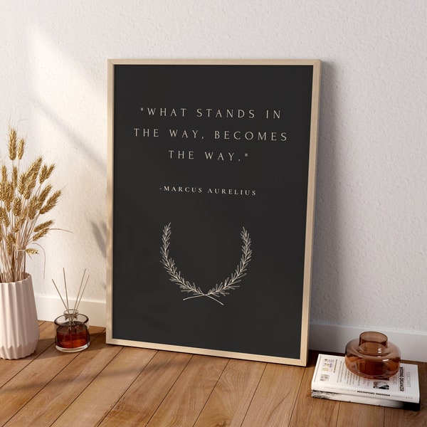 Marcus Aurelius Quote Wall Decor, Quote Canvas Wall Art, Motivational Poster, Minimalist Canvas Wall Decor