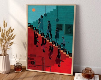 Parasite Canvas Wall Art, Unique Canvas Wall Art, Movie Canvas Poster, Parasite Poster