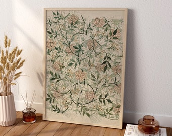 Textile Vintage Art , Botanical Art Canvas Wall Decor, Vintage Botanical Art,Botanical Wall Art,Vintage Floral Art