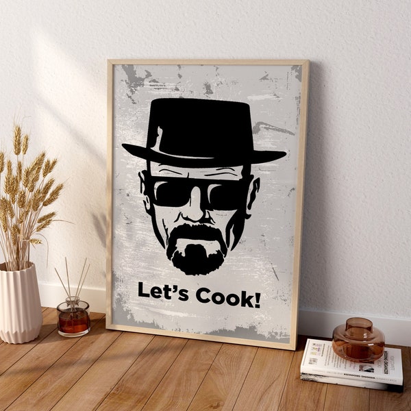 Let's Cook! Canvas Wall Art, Heisenberg Canvas Wall Art, Movie Canvas Poster, Heisenberg Poster