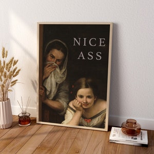 Nice Ass Badkamer Canvas, Badkamer Funny Wall Art Decor, Toilet Accessoires, Klassieke Kunst, Badkamer Poster