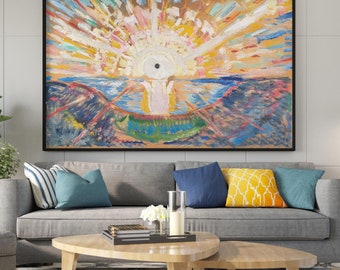 Edward Munch The Sun Canvas Wall Art ,Edward Munch Wall Art, Solenintro Canvas Art, Edward Munch Canvas Print ,Edward Munch Sun Poster