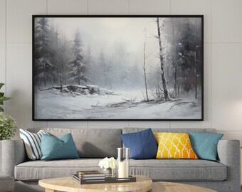 Winter Landscape Wall Art, Christmas Canvas Wall Art, Christmas Town Wall Art, Vintage Print, Christmas Gift, Christmas Town Landscape