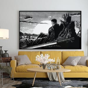 Anime Canvas Wall Art, Anime Poster, Berserk Anime Wall Art, Berserk Guts Poster, Framed Anime Decor, Guts Canvas Wall Art image 5
