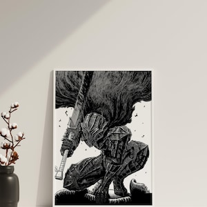 Anime Canvas Wall Art, Anime Poster, Berserk Anime Wall Art, Berserk Guts Poster, Framed Anime Decor, Guts Canvas Wall Art zdjęcie 7