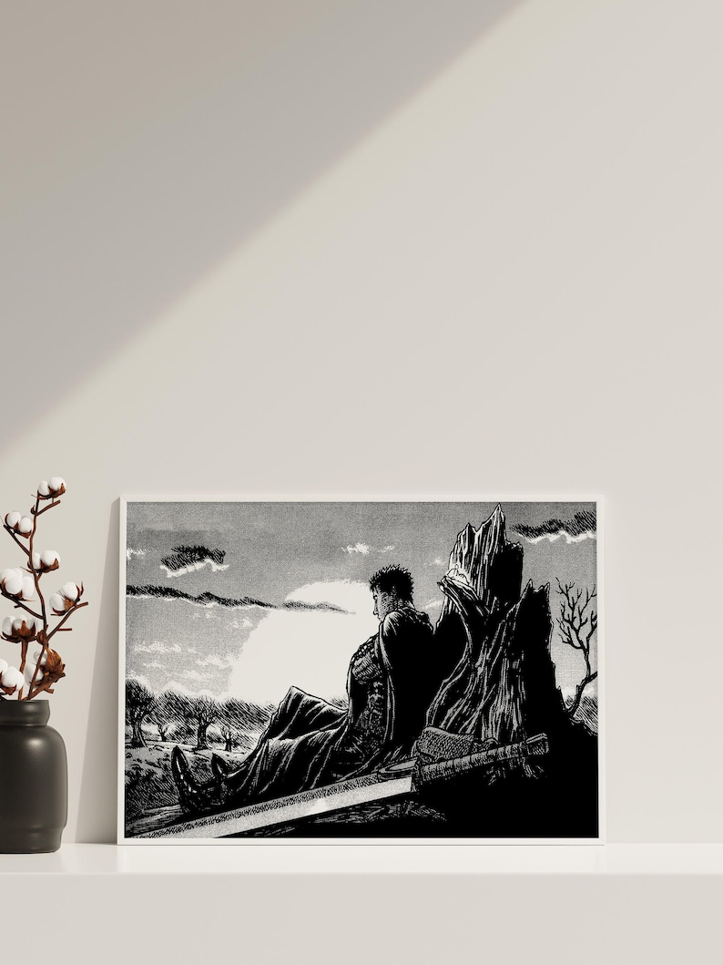 Anime Canvas Wall Art, Anime Poster, Berserk Anime Wall Art, Berserk Guts Poster, Framed Anime Decor, Guts Canvas Wall Art image 6