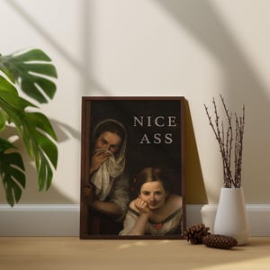 Nice Ass Bathroom Canvas, Bathroom Funny Wall Art Decor, Restroom Accessories , Classic Art, Bathroom Poster image 7