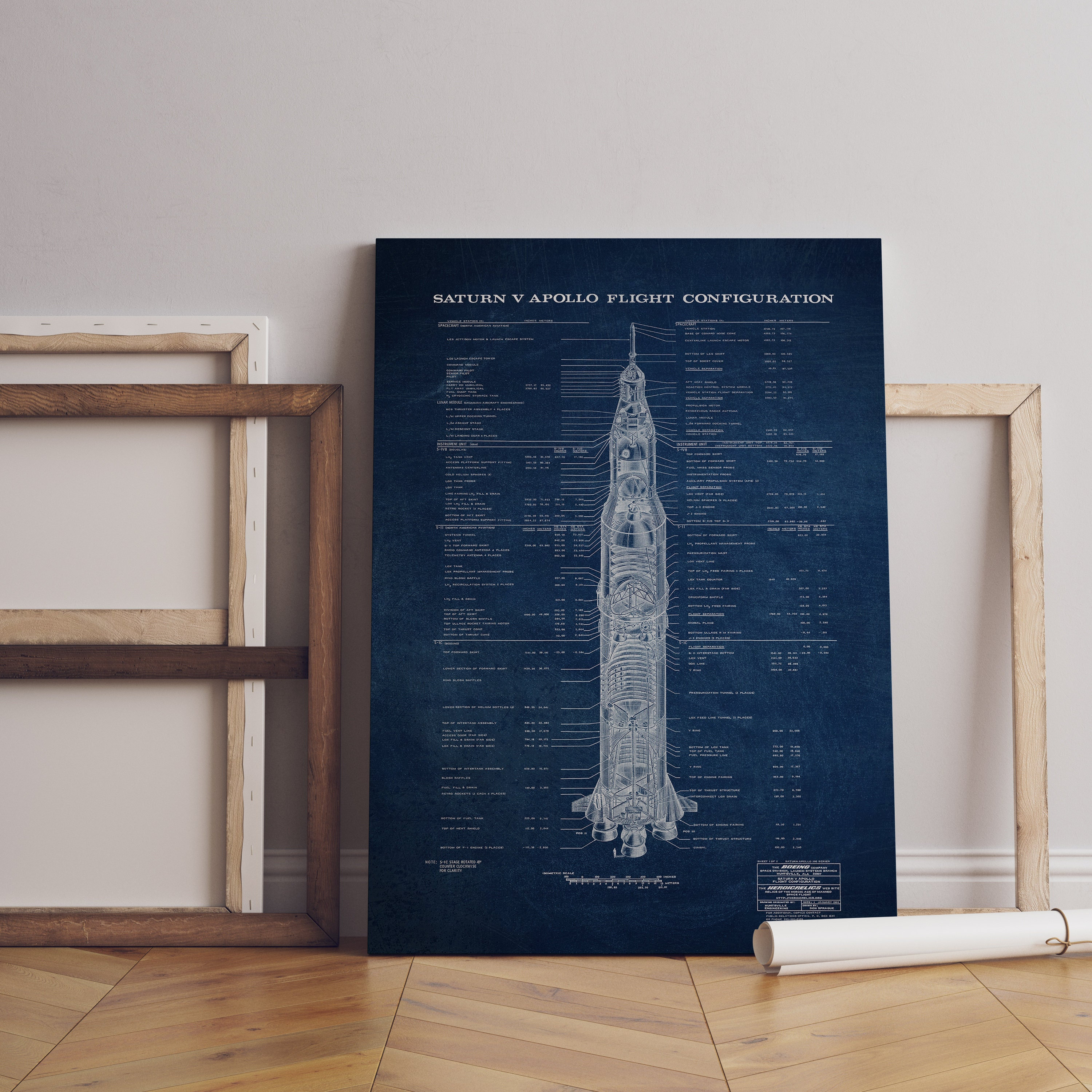 Saturn V Apollo Blueprint, Apollo Poster, Framed Blueprint Canvas, Blueprint Poster
