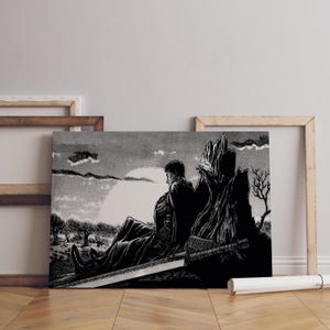 Anime Canvas Wall Art, Anime Poster, Berserk Anime Wall Art, Berserk Guts Poster, Framed Anime Decor, Guts Canvas Wall Art image 3