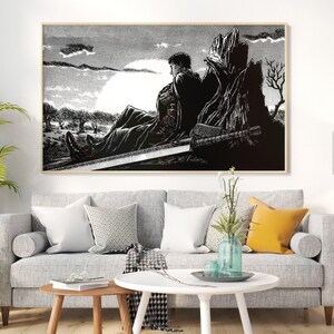Anime Canvas Wall Art, Anime Poster, Berserk Anime Wall Art, Berserk Guts Poster, Framed Anime Decor, Guts Canvas Wall Art image 4