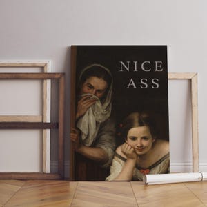 Nice Ass Bathroom Canvas, Bathroom Funny Wall Art Decor, Restroom Accessories , Classic Art, Bathroom Poster image 2