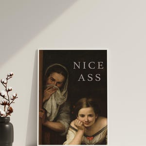 Nice Ass Bathroom Canvas, Bathroom Funny Wall Art Decor, Restroom Accessories , Classic Art, Bathroom Poster image 4