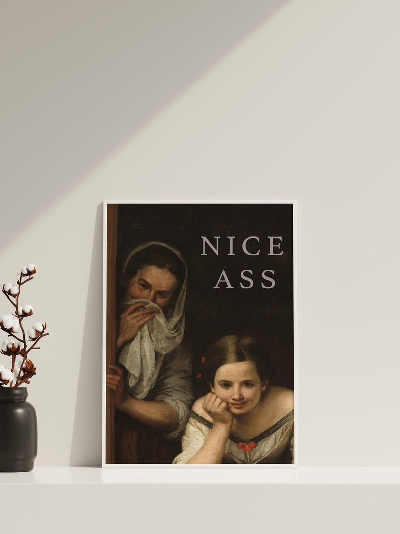 Nice Ass Bathroom Canvas, Bathroom Funny Wall Art Decor, Restroom Accessories , Classic Art, Bathroom Poster image 4