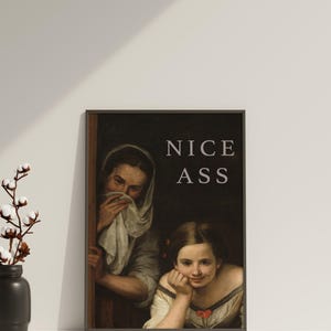Nice Ass Bathroom Canvas, Bathroom Funny Wall Art Decor, Restroom Accessories , Classic Art, Bathroom Poster image 5