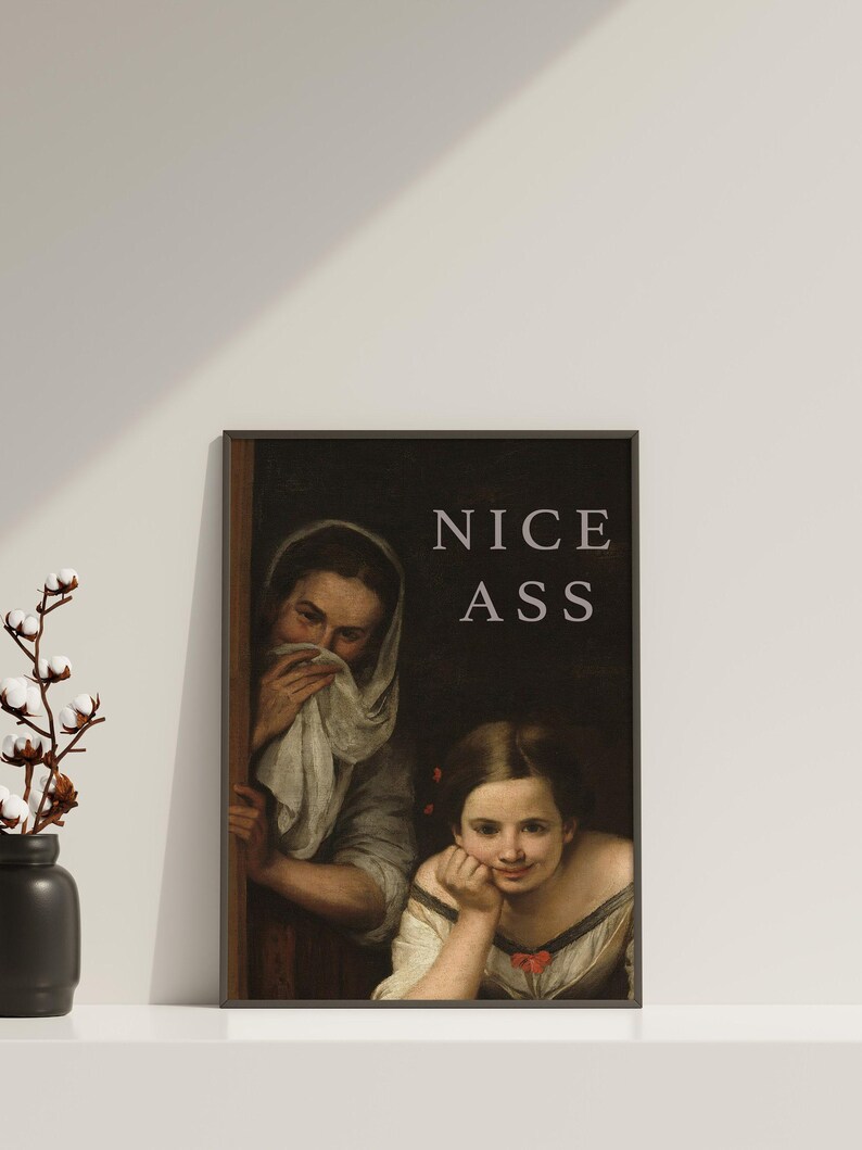 Nice Ass Bathroom Canvas, Bathroom Funny Wall Art Decor, Restroom Accessories , Classic Art, Bathroom Poster image 5