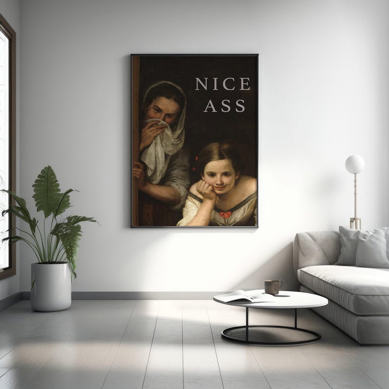 Nice Ass Bathroom Canvas, Bathroom Funny Wall Art Decor, Restroom Accessories , Classic Art, Bathroom Poster image 6