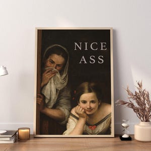 Nice Ass Bathroom Canvas, Bathroom Funny Wall Art Decor, Restroom Accessories , Classic Art, Bathroom Poster image 3