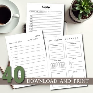 Minimalist Planner Bundle | Daily, Weekly, Budget (PDF Instant Download) image 1