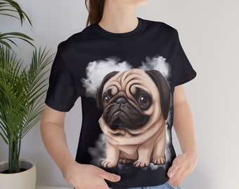 Pug Print Tshirt /Pug Life Style Paws And Pugs/Doggy Style/Unisex Jersey Short Sleeve Tee