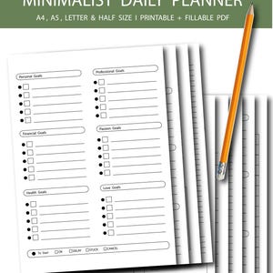 Minimalist Planner Bundle | Daily, Weekly, Budget (PDF Instant Download) image 6