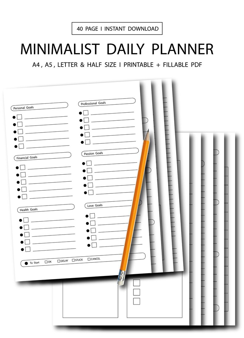 Minimalist Planner Bundle | Daily, Weekly, Budget (PDF Instant Download) image 5