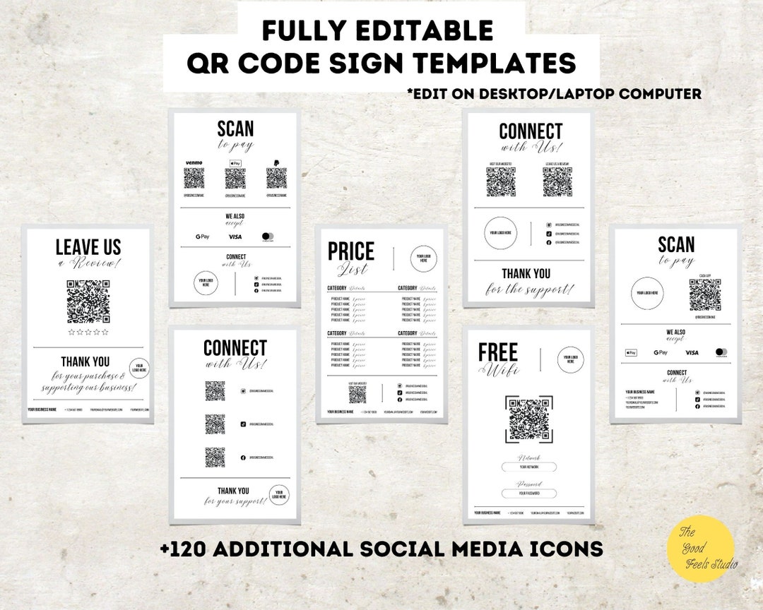 QR Code Sign Templates, Scan to Pay Sign Template, Small Business ...