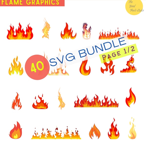 Flame SVG, Fire SVG, Fire Svg Bundle, Fire ClipArt, Fire Svg Files, Fire Flames Svg, Fire Frame Svg, Flames Silhouette, PNG Digital Download