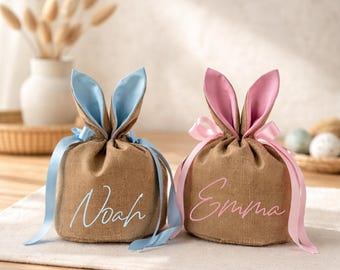 Cesta de Pascua personalizada / Cesta de Pascua / Nido de Pascua con nombre / Regalo de Pascua para niños / Bolsa de Pascua / Yute / Huevos de Pascua / Pascua