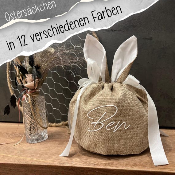 Osterkorb personalisiert / Osterkörbchen / Osternest mit Namen / Geschenk Ostern für Kinder / Ostersäckchen / Jute / Ostereier / Ostern