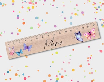 Regla, 15 cm, regalo de matrícula escolar, madera, regla de madera, cono escolar, regla personalizada, escuela primaria, regalo de matrícula escolar, introducción escolar