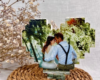 Corazón LEGO® personalizado con foto, rompecabezas LEGO® con foto, regalo con foto, dedicatoria personal, regalo único, bloques de construcción