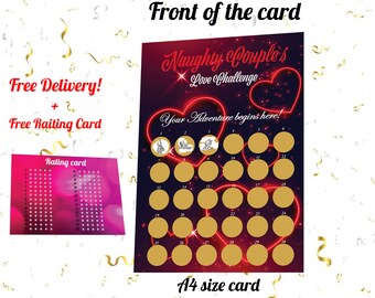 Couples' Intimacy Scratch-off Card - 30 Unique Romantic Poses, Perfect Anniversary or Birthday Gift, Fun & Playful