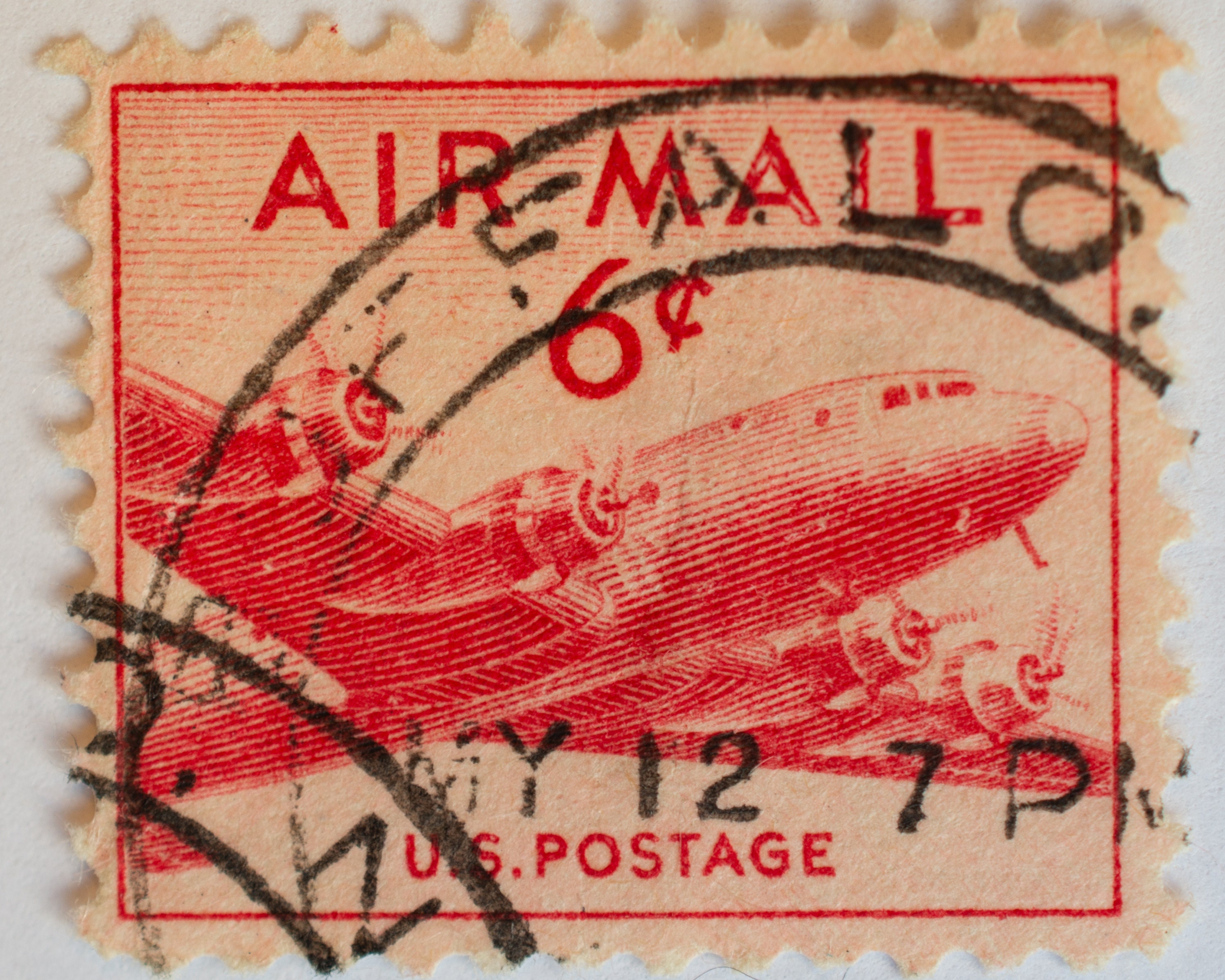 Old postal letter with postmark stamps. Antique airmail letters with plane  border mark icon template, air mail stamp label and …