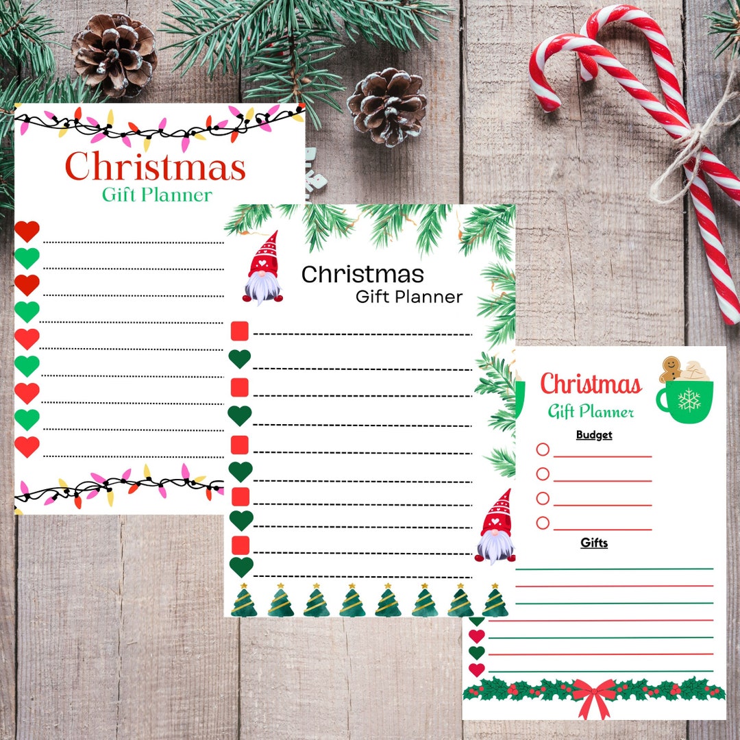 Christmas Gift Planner Printable,december Christmas Festive Gift ...