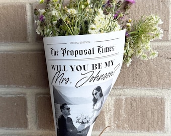 Modelo de jornal para pedido de noivado no Canva, Ideia de jornal para pedido de casamento, Reserve a data para uma história de amor no Canva | #106