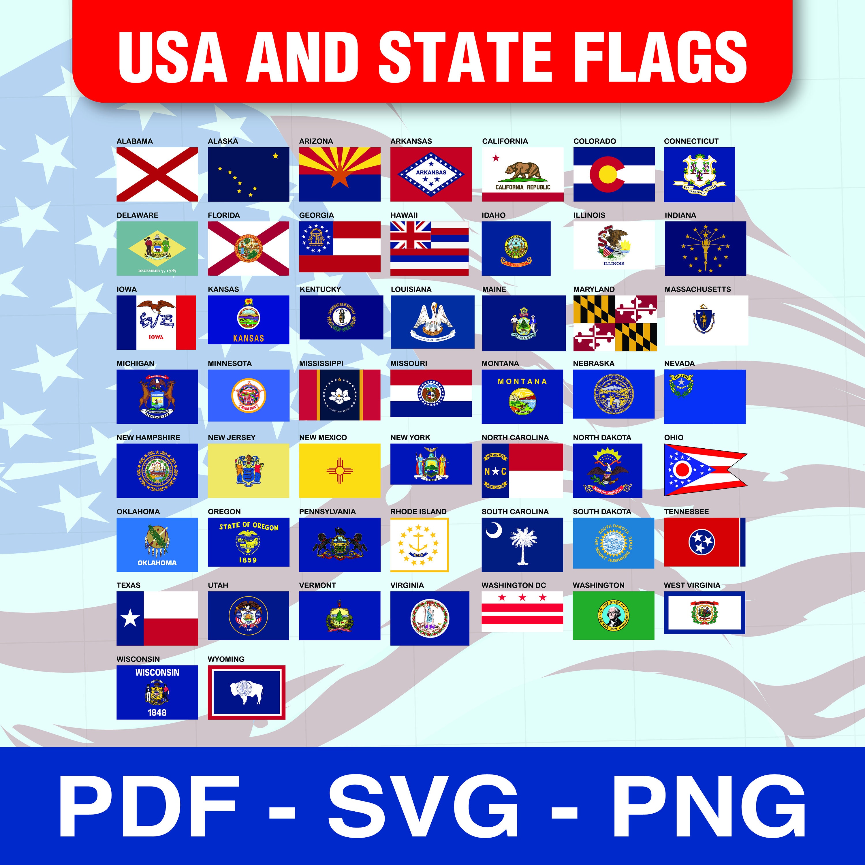 All USA 50 State Flags Territories US Flag Mega Bundle Excellent 