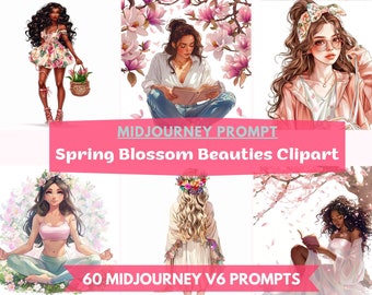 Midjourney Prompts, Ai Art Woman, AI Girl, Spring Prompt, Floral Prompt, AI Prompt, Prompt Midjourney, Midjourney V6, Prompt Guide, AI Image