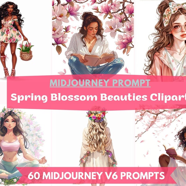 Midjourney Prompts, Ai Art Woman, AI Girl, Spring Prompt, Floral Prompt, AI Prompt, Prompt Midjourney, Midjourney V6, Prompt Guide, AI Image