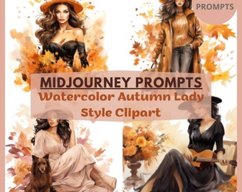 Imágenes prediseñadas de mujer otoñal: Ideas para el viaje: Arte con acuarela (guía en PDF)